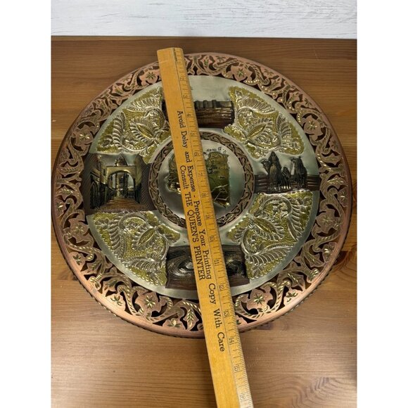 Libya Decorative Metal Plate Scrollwork Etched Souvenir Copper - Picture 2 of 9